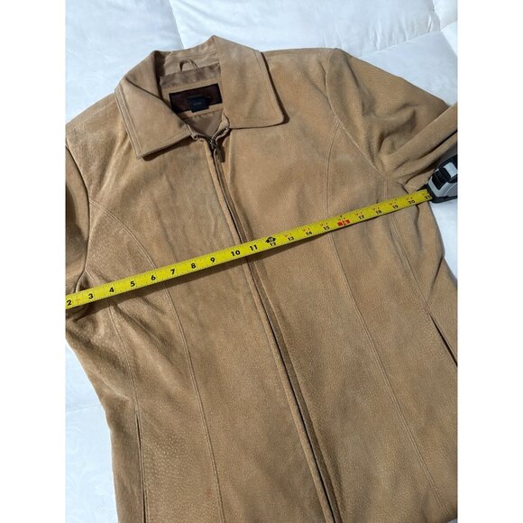 VTG Siena Womens Tan Suede Leather Jacket Full-Zip Collared 1990s Vintage L - Picture 11 of 12